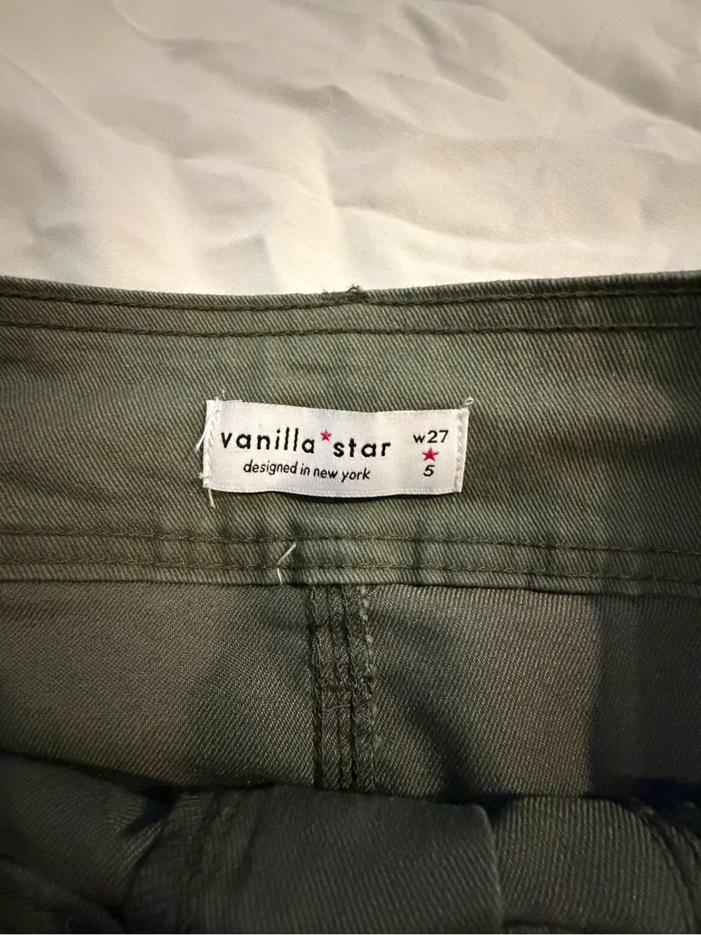 Vanilla Star Olive Green Cargo Mini Skirt